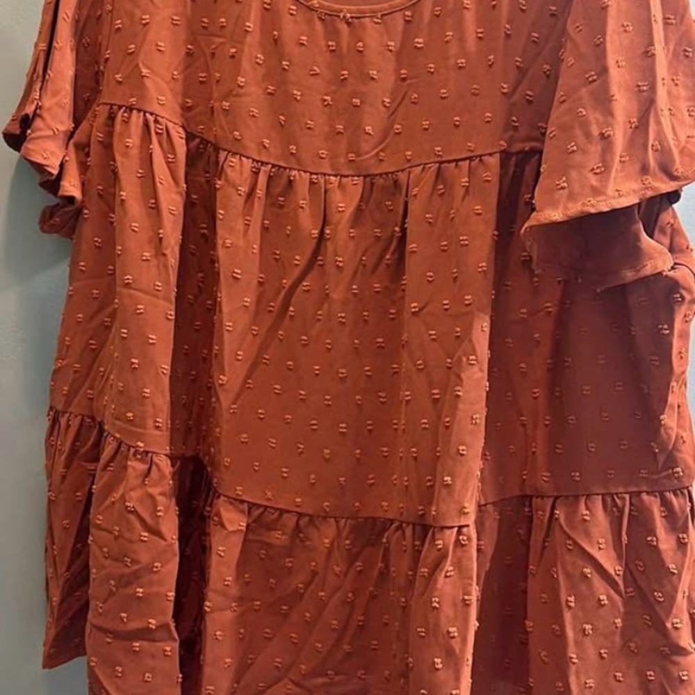 SHEIN Terracotta Textured Blouse